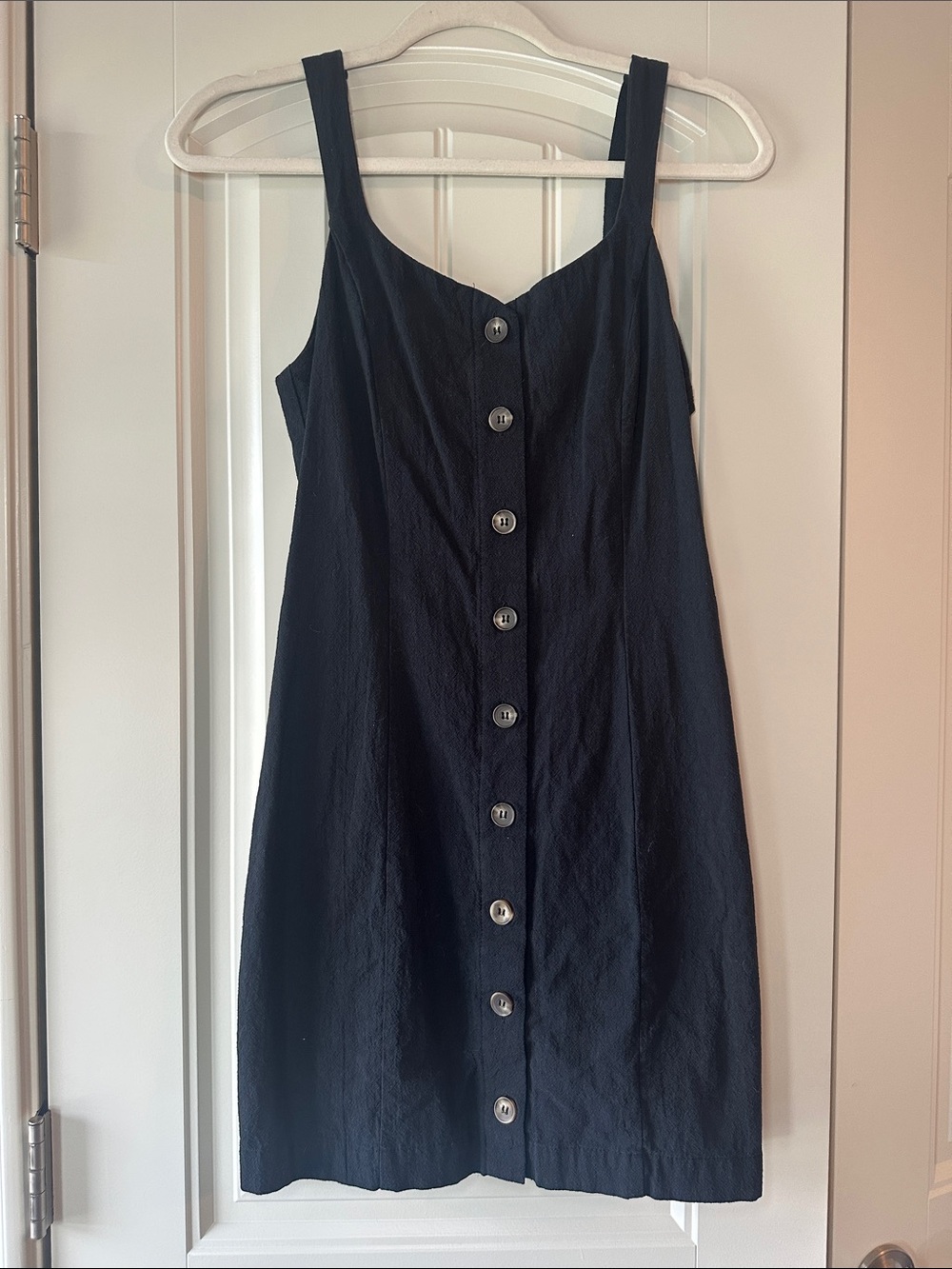 H&M Black Button-Front Cotton Dress